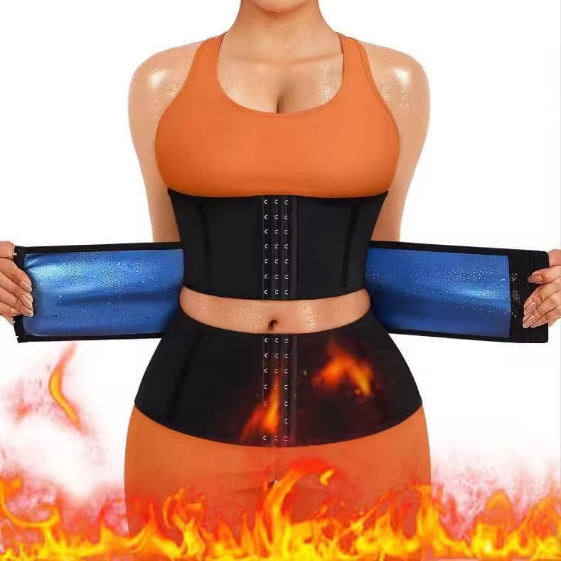 Cross-border tummy control sweat belt fitness exercise breathable support elastic belt waist tightening belt tight fitness shaping belt