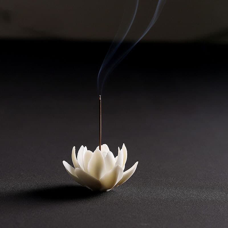 Creative Ceramic Handmade Lotus Small Water Lily Incense Burner, Home Sandalwood and Agarwood Incense Holder Decoration