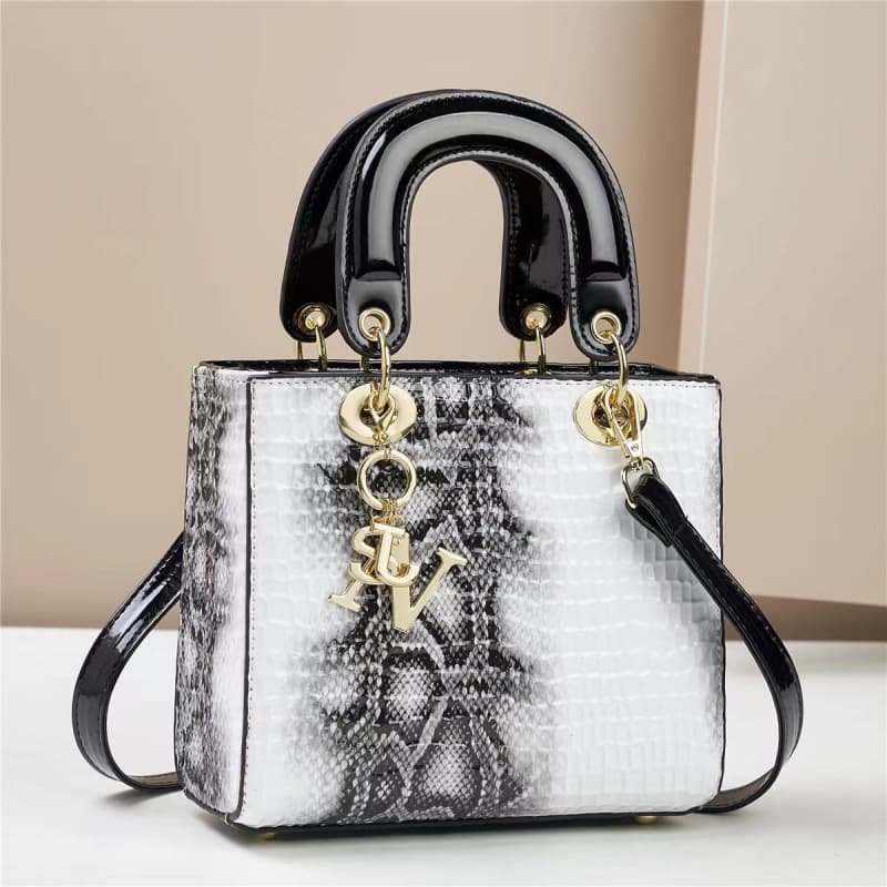 Handbag bag, small fragrant lizard pattern, fixed texture, large capacity, Princess Diana's one-shoulder cross-body handbag bags