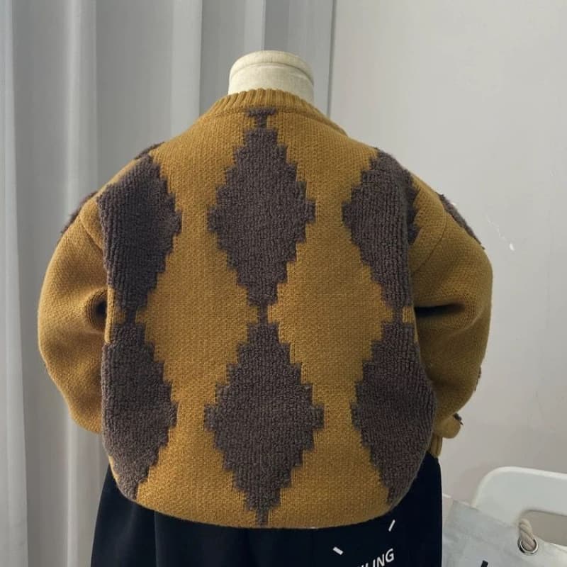 Middle and Older Kids Autumn Winter 2025 New Children Knit Sweater Stylish Boys Base Layer Round Neck Thickened Korean Version