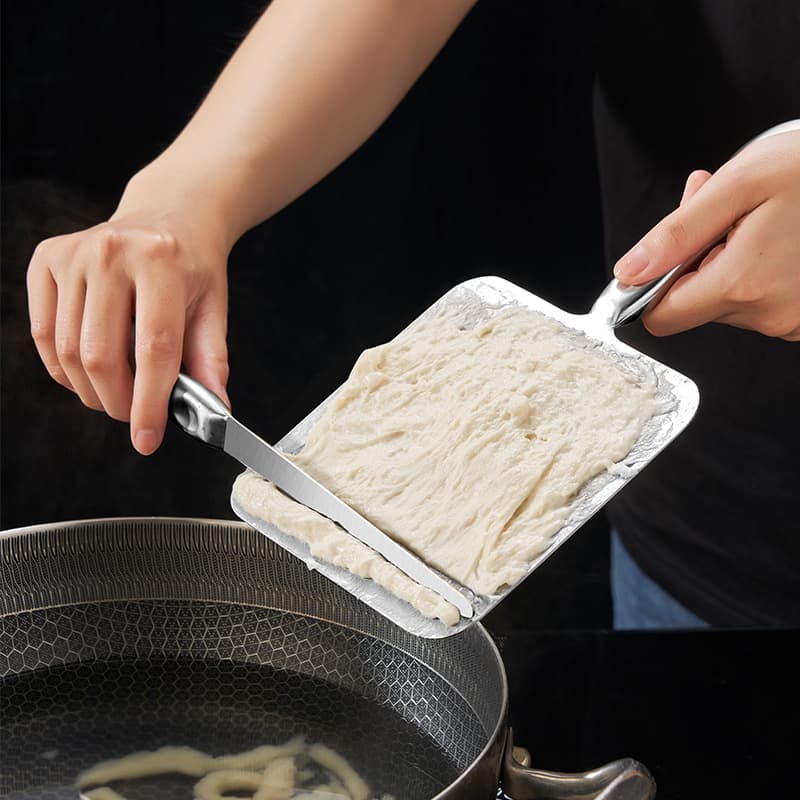 Stainless Steel 304 Integrated Thickened Tijian Noodle Board Shanxi Specialty Fish/Meat Dough Stripping Tool