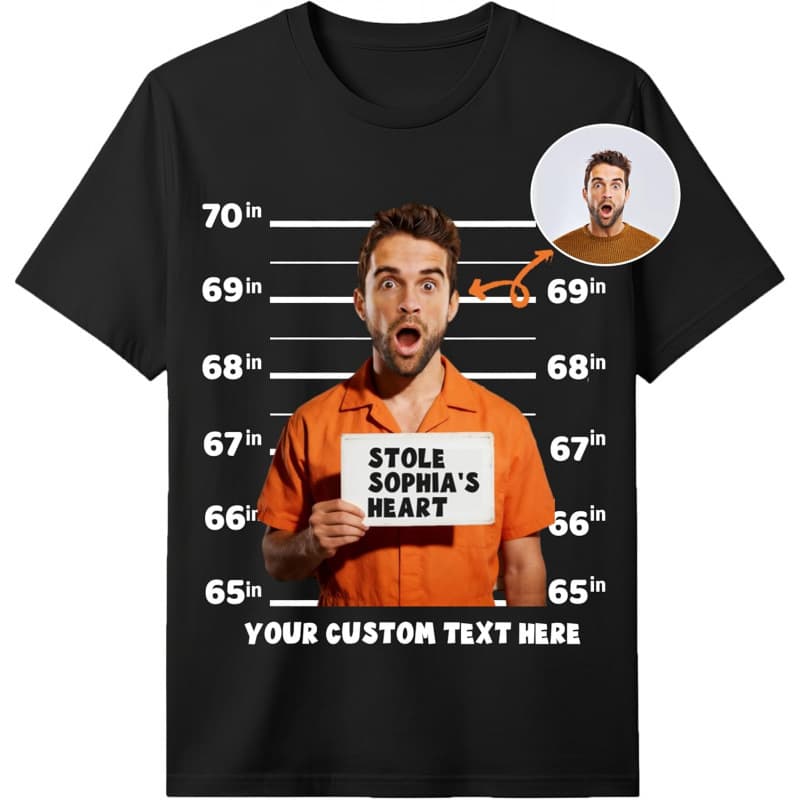 European Size Cotton Custom Girlfriend Wife Face Seamless T-Shirt Personalized