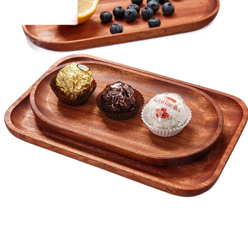 Home Natural African Teak Wood Tray, Anti-Mold, Retro Oval, Serving Plate, Tea Tray, Chinese Modern Minimalist
