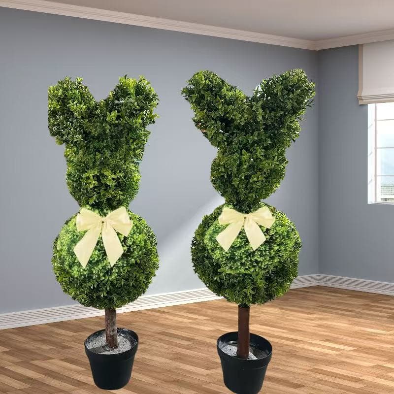Hot-selling cross-border Easter simulated rabbit-shaped greenery, simulated grass ball ground-insert potted plant, indoor and outdoor decorative ornament