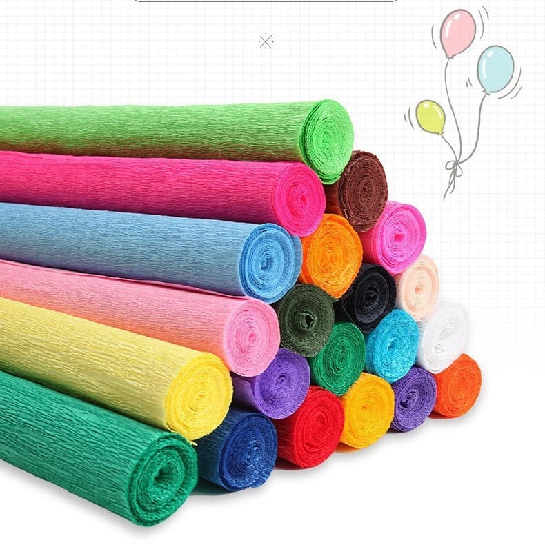 Roll handmade flower making materials paper edge paper colorful thickened wrinkle paper DIY wrinkled paper roses