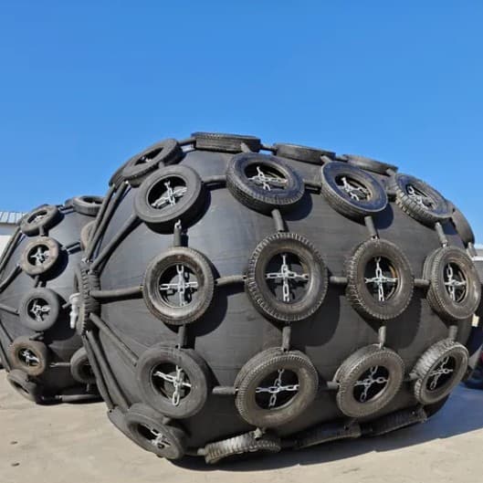 High-elasticity rubber dock balls for collision protection, inflatable rubber fenders for marine berthing and floating types