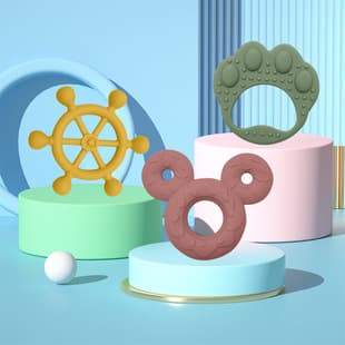 Food-Grade Platinum Silicone Teether Infant Baby Toddler Biting Toy Prevent Finger Sucking Teether Custom