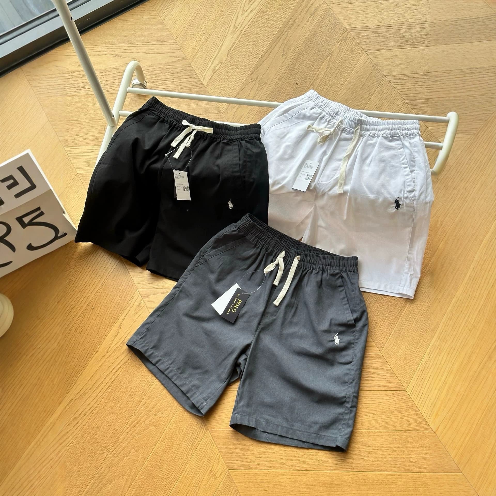 Cross-border High Quality RL Ralph Lauren Men's and Women's Spring/Summer Linen Small Horse Embroidery Casual Simple Versatile 5-Inch Shorts Trendy