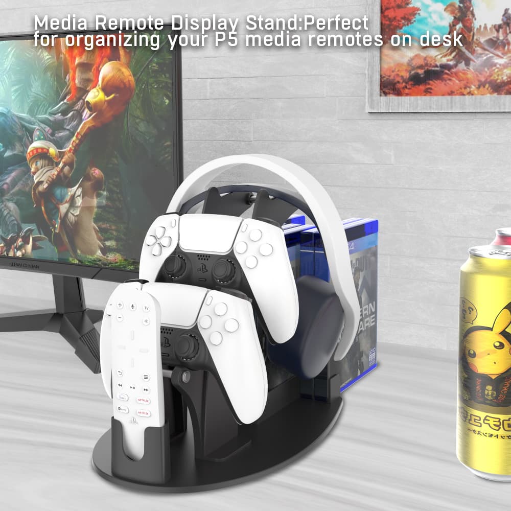 PS5/PS4/Xbox/NS Pro Controller Stand Game Disc Storage Rack Remote Holder