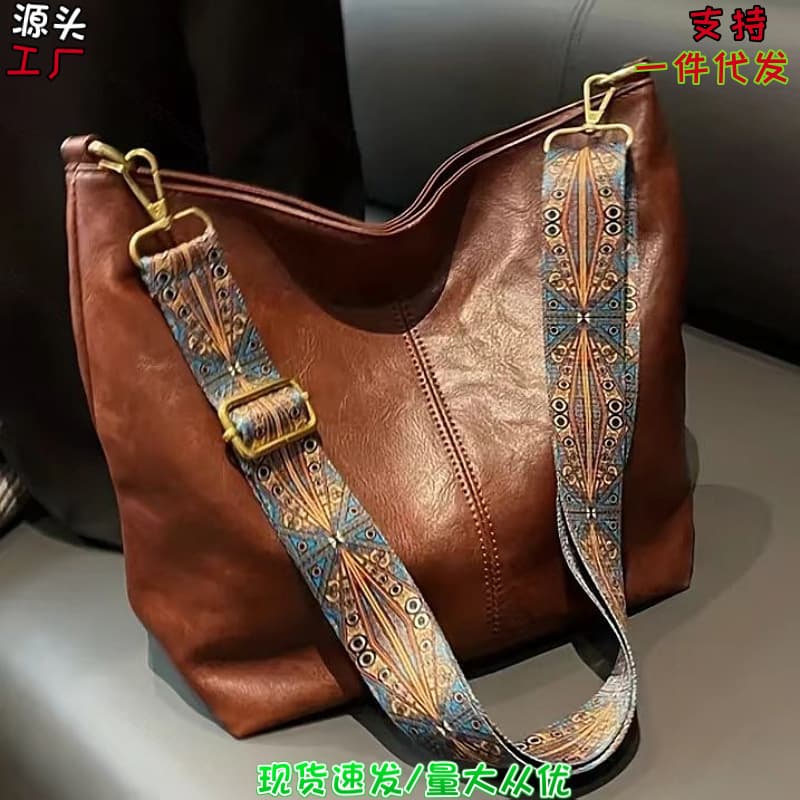 Bucket Bag Fashion Women's Shoulder Bag High Quality Pu Leather Handbag Trendy Stylish Ladies Purse In Red Black White Brown