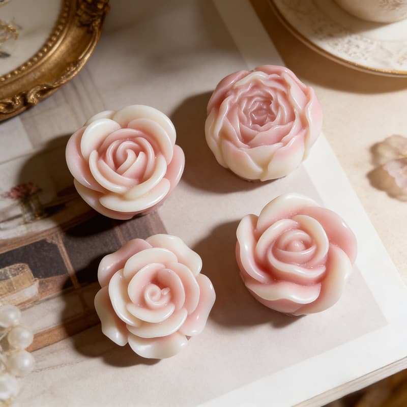 5-Link Small Flower Scented Candle Gypsum Silicone Mold DIY Flower Diffuser Stone Ornament Drip Oil Gypsum Cake Mold