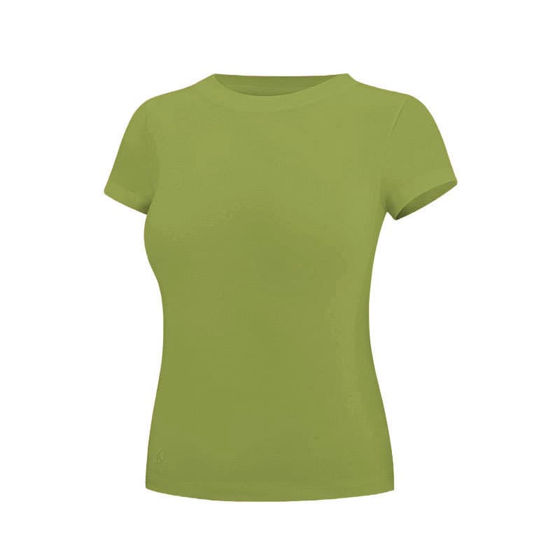Spring and Summer Round Neck Tagless Slim Fit Quick-Dry Casual Outdoor Sports Fitness Short Sleeve T-Shirt Women's Base Layer