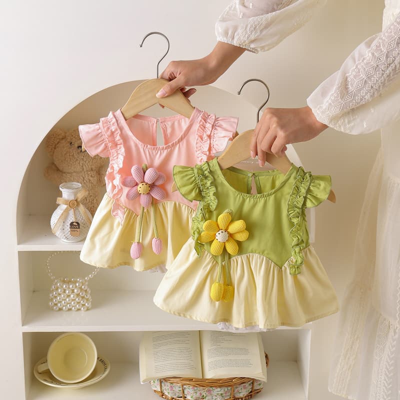 Internet celebrity newborn summer triangle bag skirt for baby girl cute princess sunflower skirt baby outing clothes