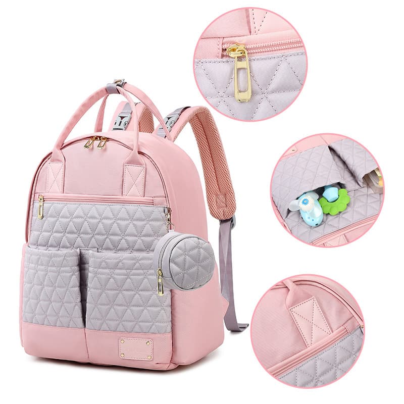 2026 cross-border new model mommy bag large capacity multifunctional handbag casual mommy bag mother and baby bag contrasting embroidery