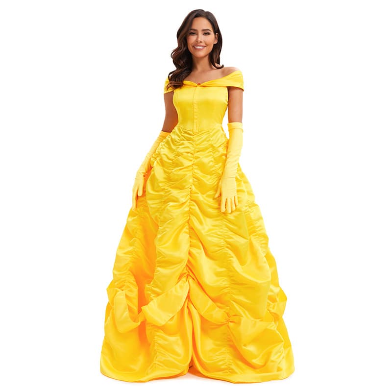 Beauty And the Beast Cosplay Princess Dress Long Role-playing Outfit Women's Fashion Ball Game Costume Nylon Polyester