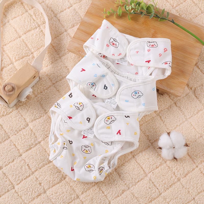 Feige baby diaper pants pocket waterproof newborn children's washable anti-side leakage diaper fixed belt waterproof cloth diaper