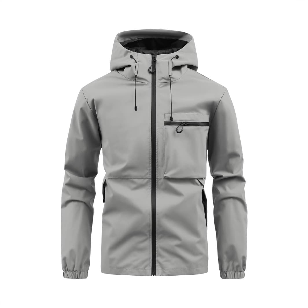 Spring Autumn New Men's Hooded Cross-Border Casual Waterproof Outdoor Jacket Windbreaker Workwear Coat Versatile