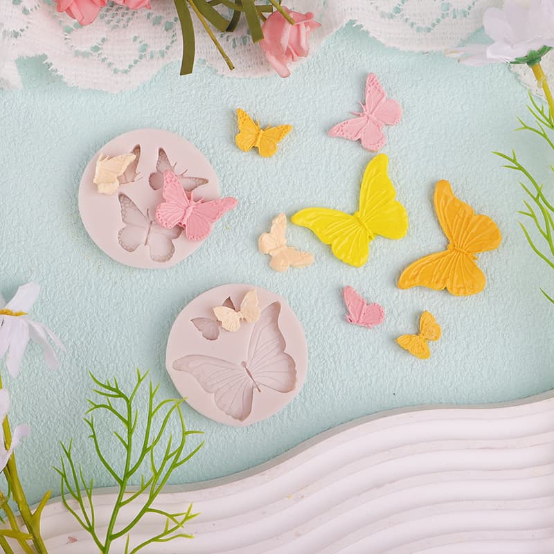 DIY Artificial Butterfly Decorative Mold Fondant Cake Silicone Mold Ultra-Light Clay Mold Aromatherapy Baking Mold Glue Mold