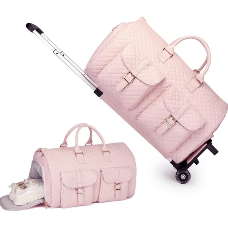 In Stock Travel Rolling Garment Bag with Telescopic Handle Convertible Duffel Bag Garment Bag for Travel Carry-On Garment Bag