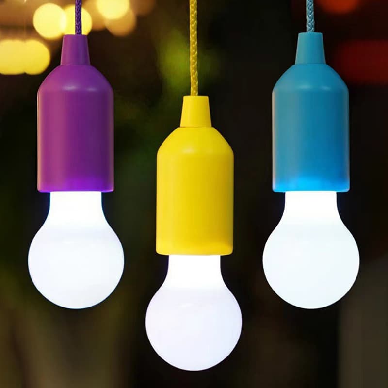Cross-border LED Pull String Light Outdoor Camping Lantern Portable Multicolor Pull Rope Light Emergency Night Light Creative Night Light