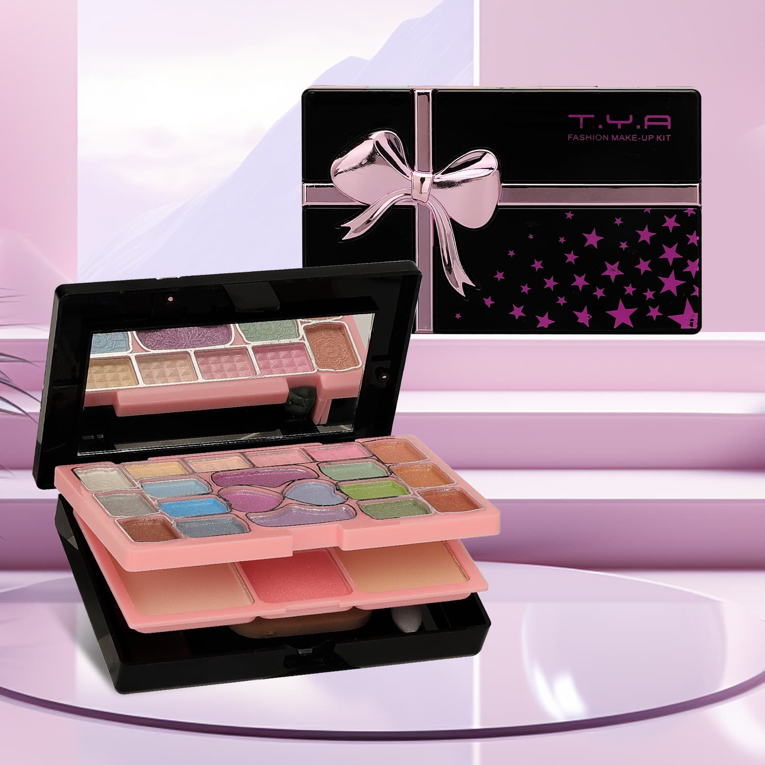 Cross-border exclusive eyeshadow, blush, powder compact, and makeup palette set, 28-color complete makeup set, Tianya T528