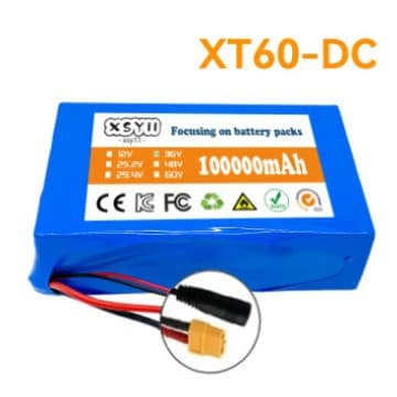 10S2P 36V 100Ah Battery Pack 18650 Lithium Ion Battery 500W for High Power Motorcycle Pedal