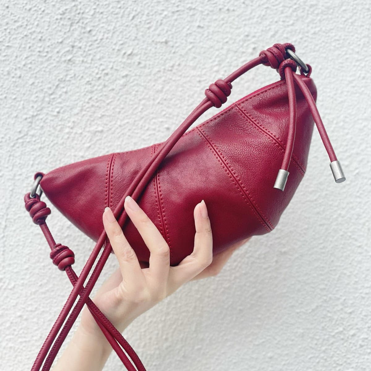 Vegetable-tanned Lambskin Crescent Bag Moon Bag Shoulder Crossbody Bag Dumpling Bag Premium Soft Leather Women's Casual Bag