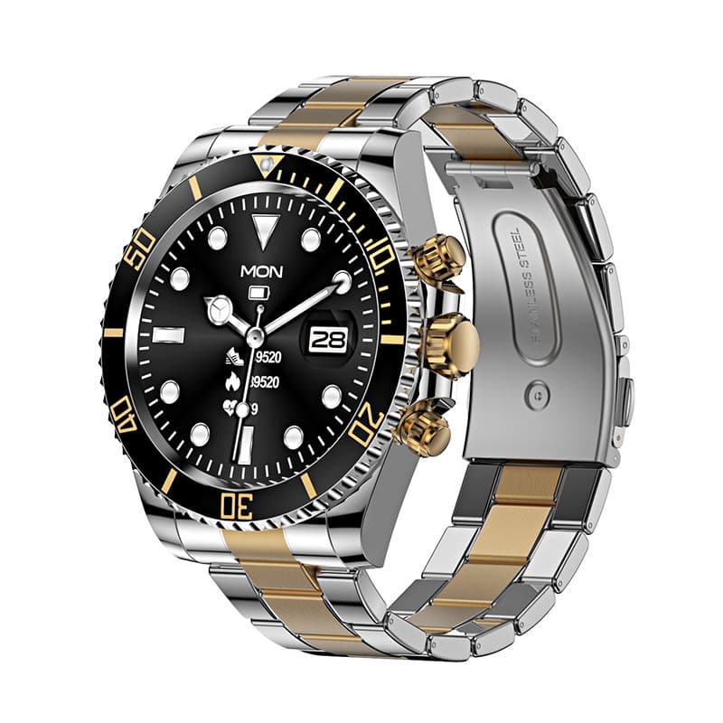 New AW12 Bluetooth Call Smartwatch with Rotating Bezel, Music, Heart Rate and Blood Pressure Monitoring for Men