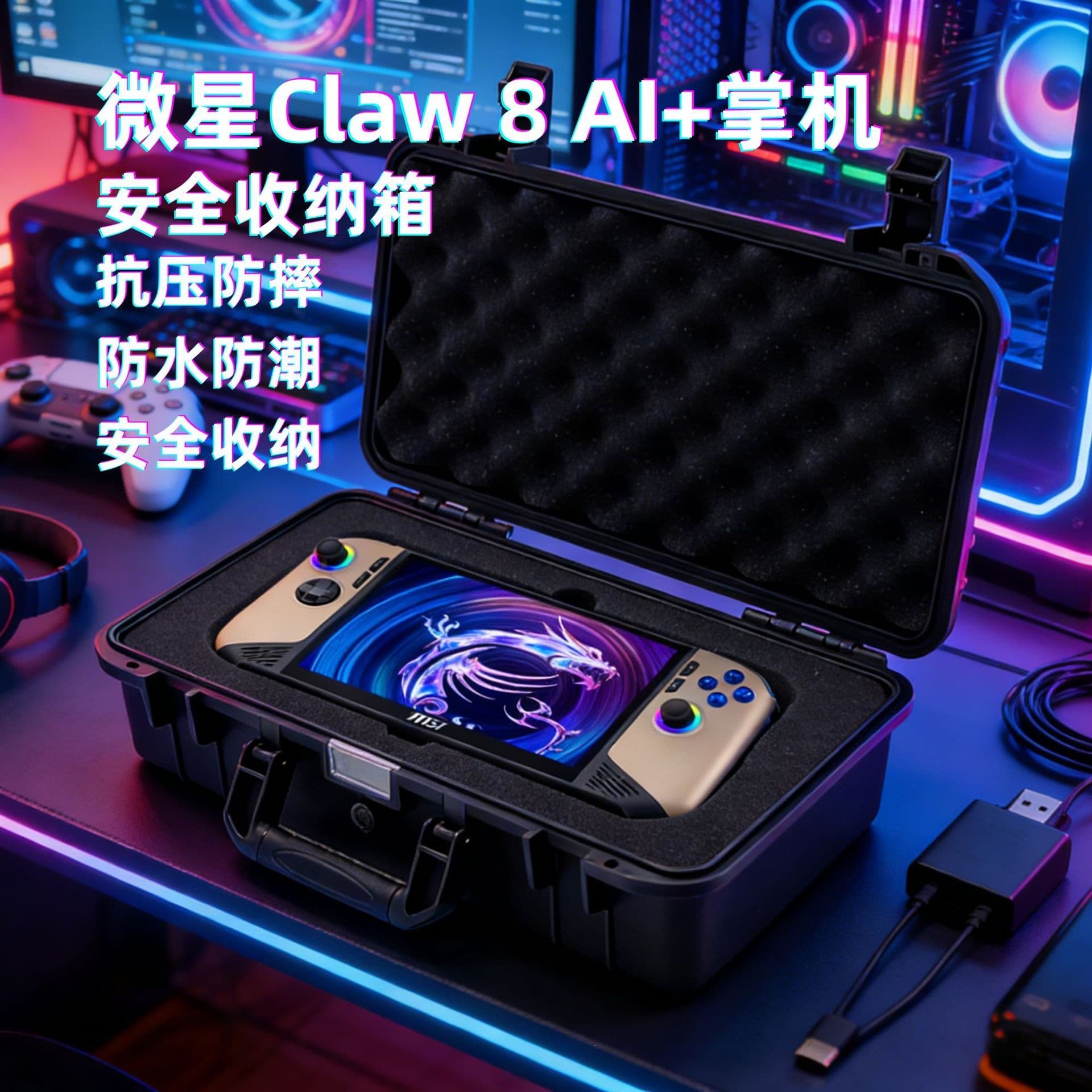 Compatible with MSI Claw 8 AI+ Handheld Console Storage Bag, Carrying Case, Claw 8 AI+ Storage Box Protective Portable Case