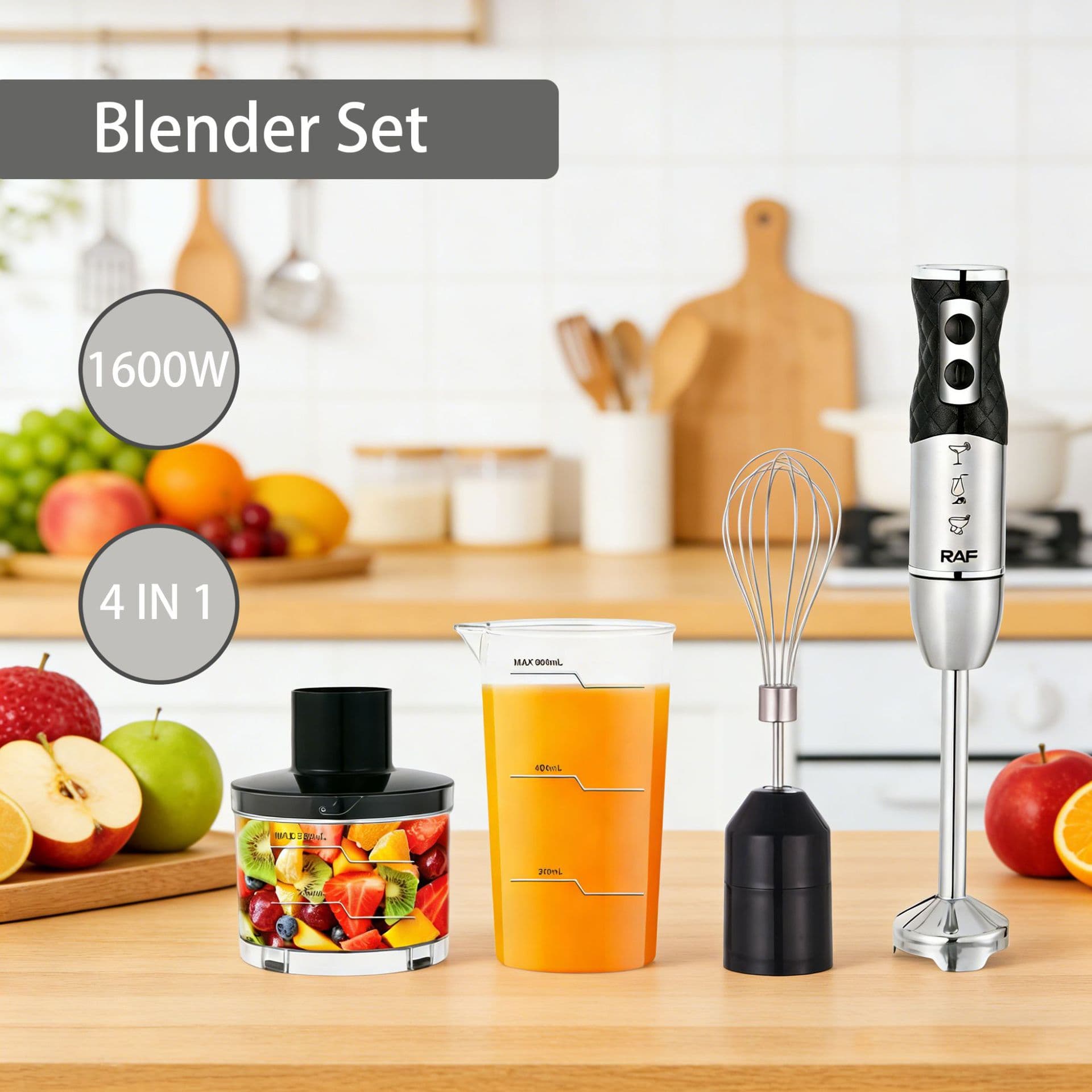 Cross-border EU Standard Portable Handheld Immersion Blender 4-in-1 Home Food Mixer for Meat Grinding, Juicing, and Egg Beating
