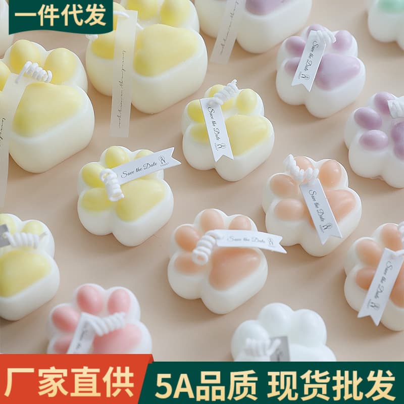 Creative Cat Paw Scented Candle Custom Handmade Aromatic Gift Souvenir Cross-Border Simulation Shape Candle