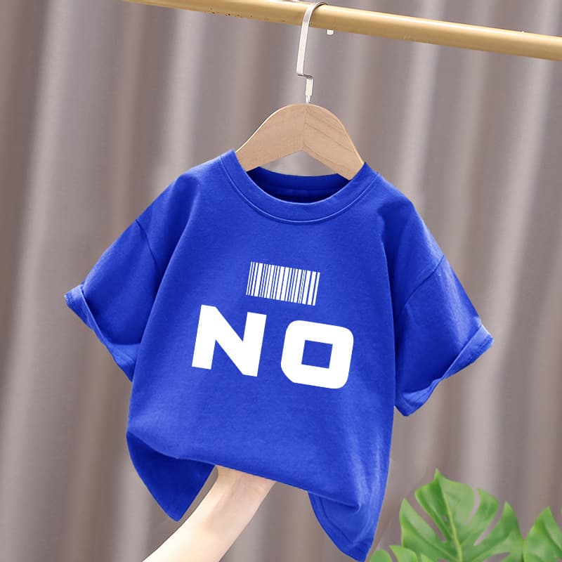 2024 New Children's Boys Summer T-Shirt, Mid-to-Large Size, Stylish Pure Cotton Top