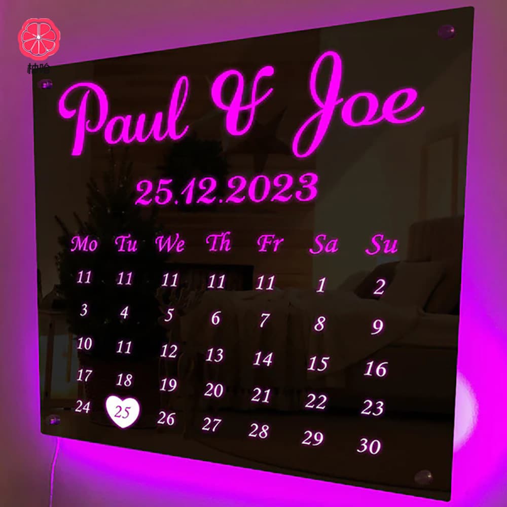Hot-selling Custom Name Mirror for Commemorative Days, Personalized POD Name Light Mirror, Christmas Gift from Manufacturer