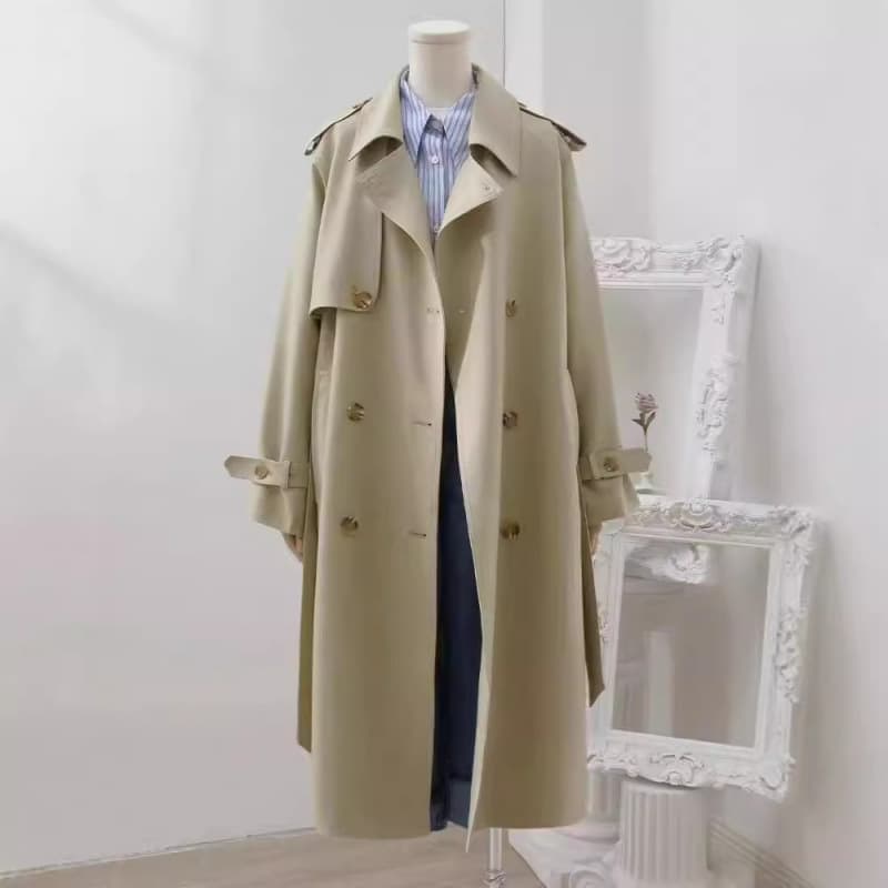 Autumn and winter Korean style long windbreaker jacket for women Guangzhou Shisanhang high-end brand women's clothing wholesale first-hand source