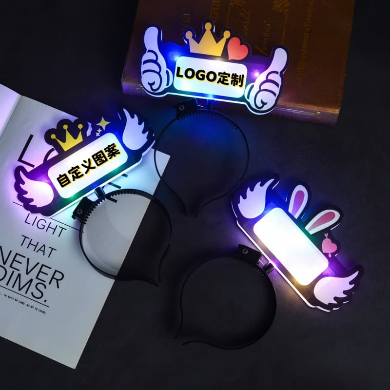 Glow Sticks for Kindergarten, Handheld Flash Sticks, School Class Hand-held Sign Prop, Custom Light-up Headband, Fluorescent Headpiece
