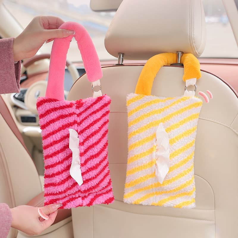 Car Tissue Box Hanging Cartoon Monster Car Seat Back Tissue Hanging Bag Car Paper Box Car Interior Decoration Supplies