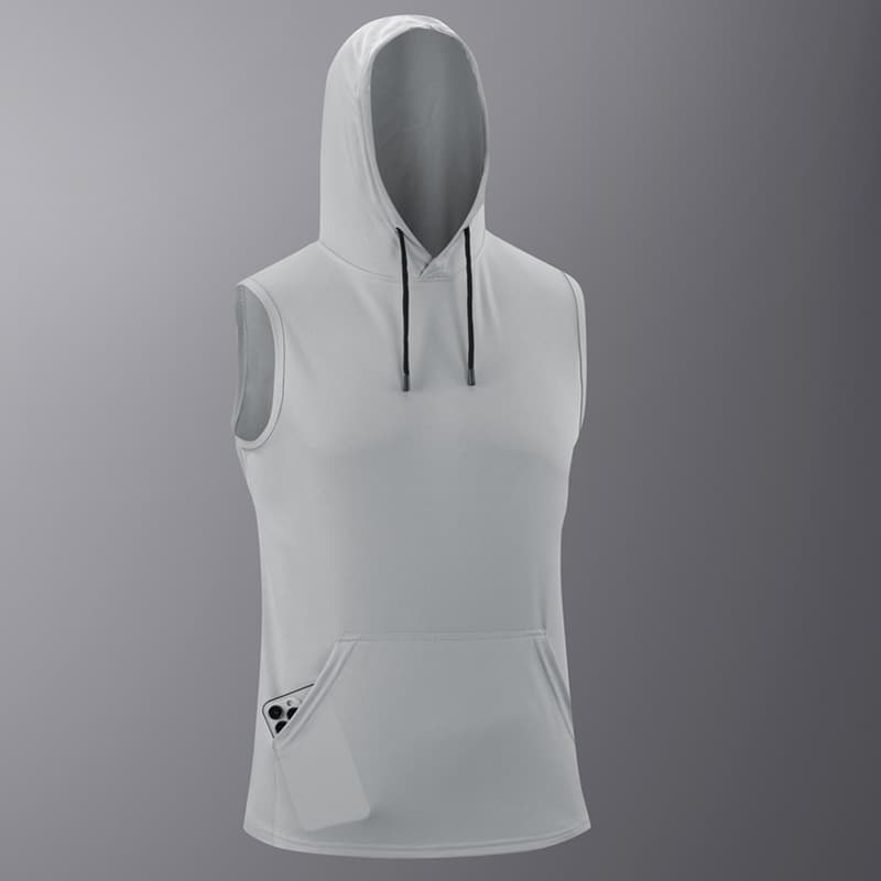Cross-Border Summer Ice Silk Vest T-Shirt Couple Top Outdoor Sports Casual Vest Couple Hooded Sweatshirt Vest