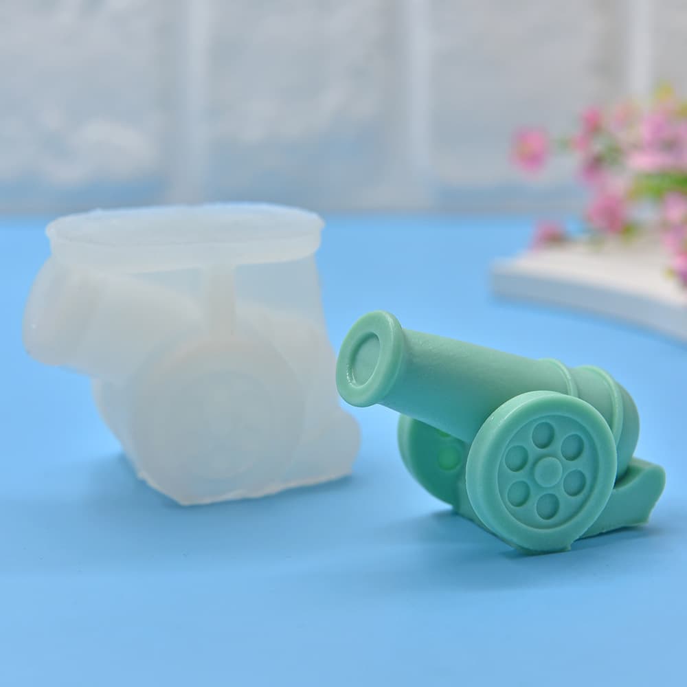 Cannon fort candle silicone mold diy large rocket launcher model ornament cannon cart plaster mold
