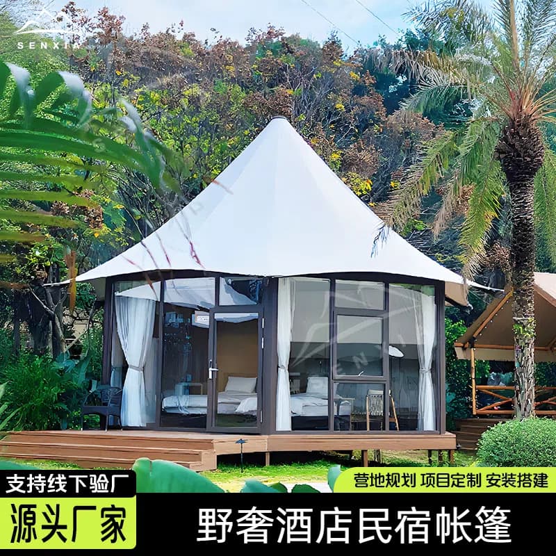 Wild luxury camping site homestay hotel tent house scenic area farm scenic area large reception hall tent custom factory