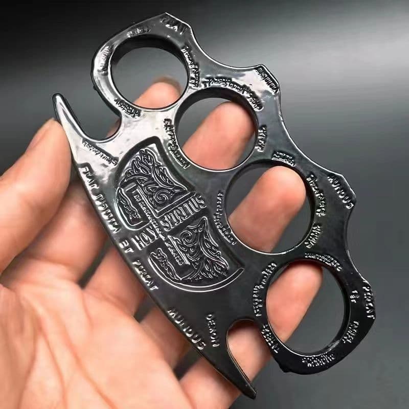 Ghost Knuckle Duster Four-Finger Knuckle Alloy Legal Self-Defense Hand Protector Car Escape Window Breaker Iron Fist Guard