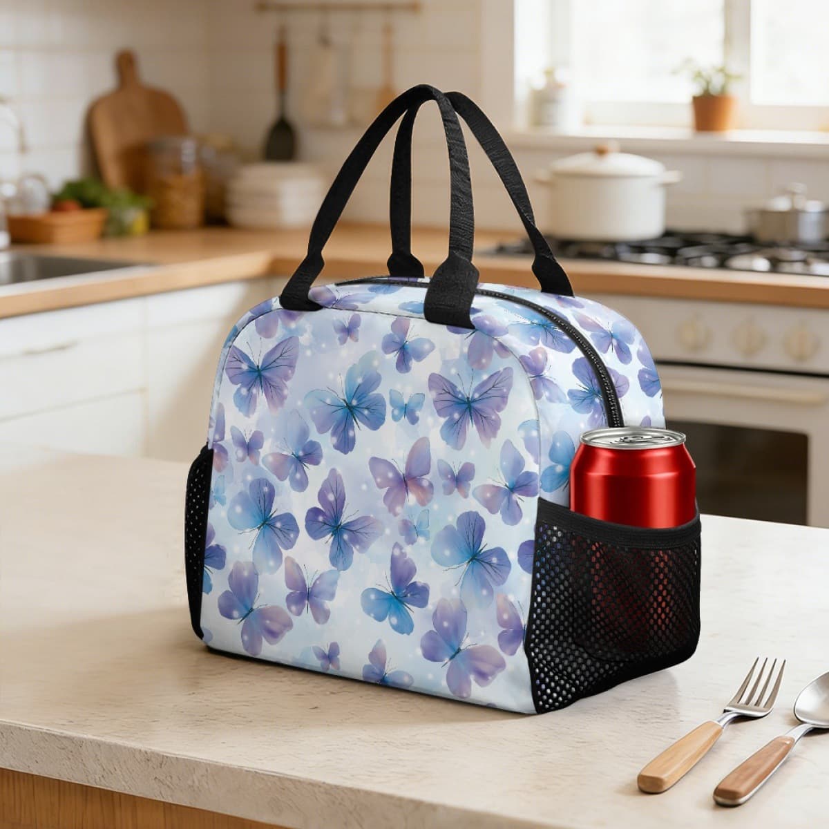 TK Hot Student Lunch Bag for Boys and Girls, Portable Handheld Lunch Tote, Polyester Washable Weekend Picnic Bag