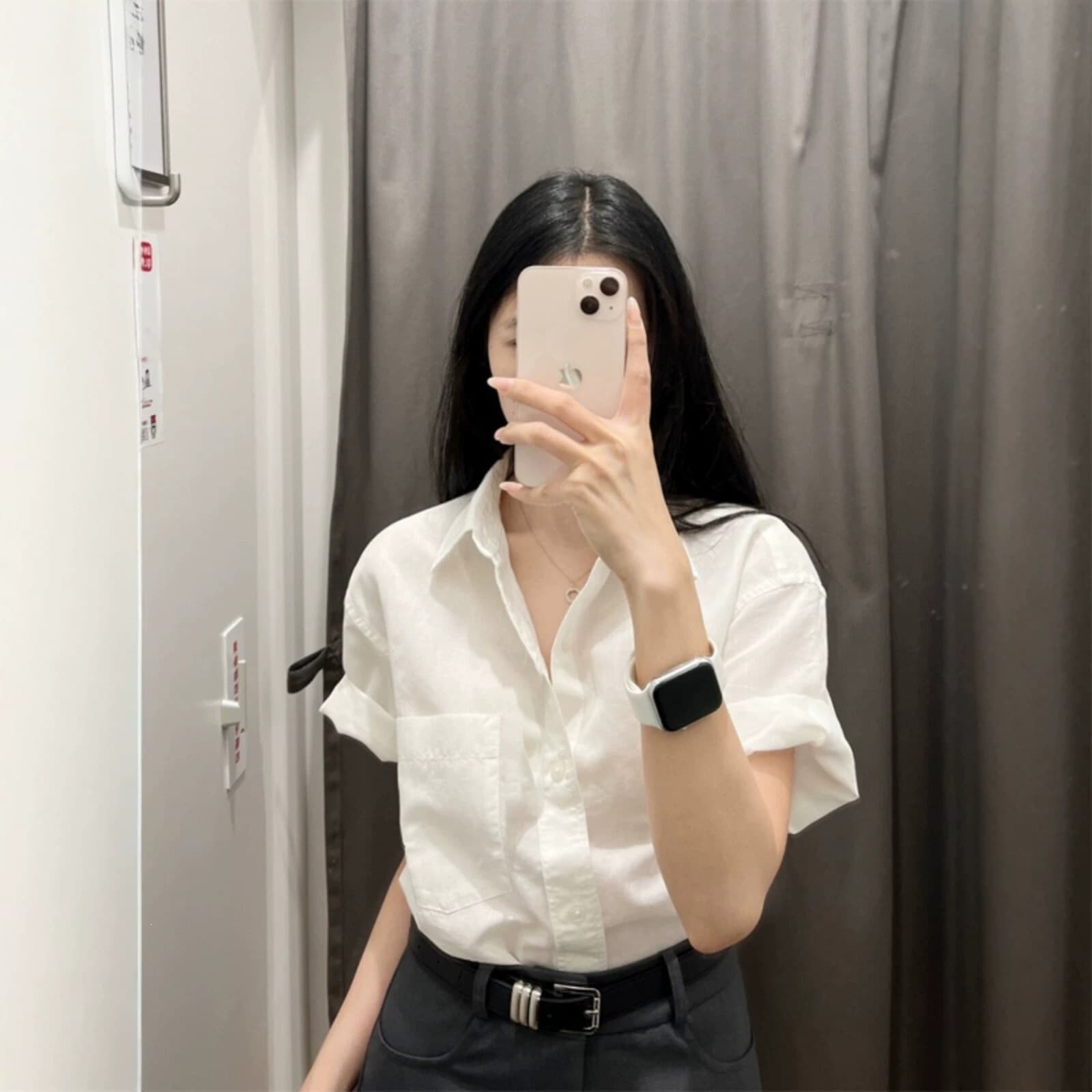 White short-sleeved shirt for women, summer niche design, high-end casual and versatile commuting shirt, loose half-sleeved top