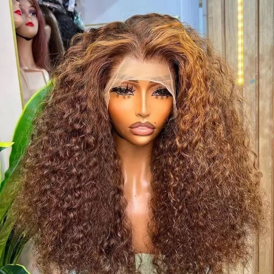 2025 European and American Wig Lace Front Human Hair Wigs Piano Highlight Dyed Wig Set