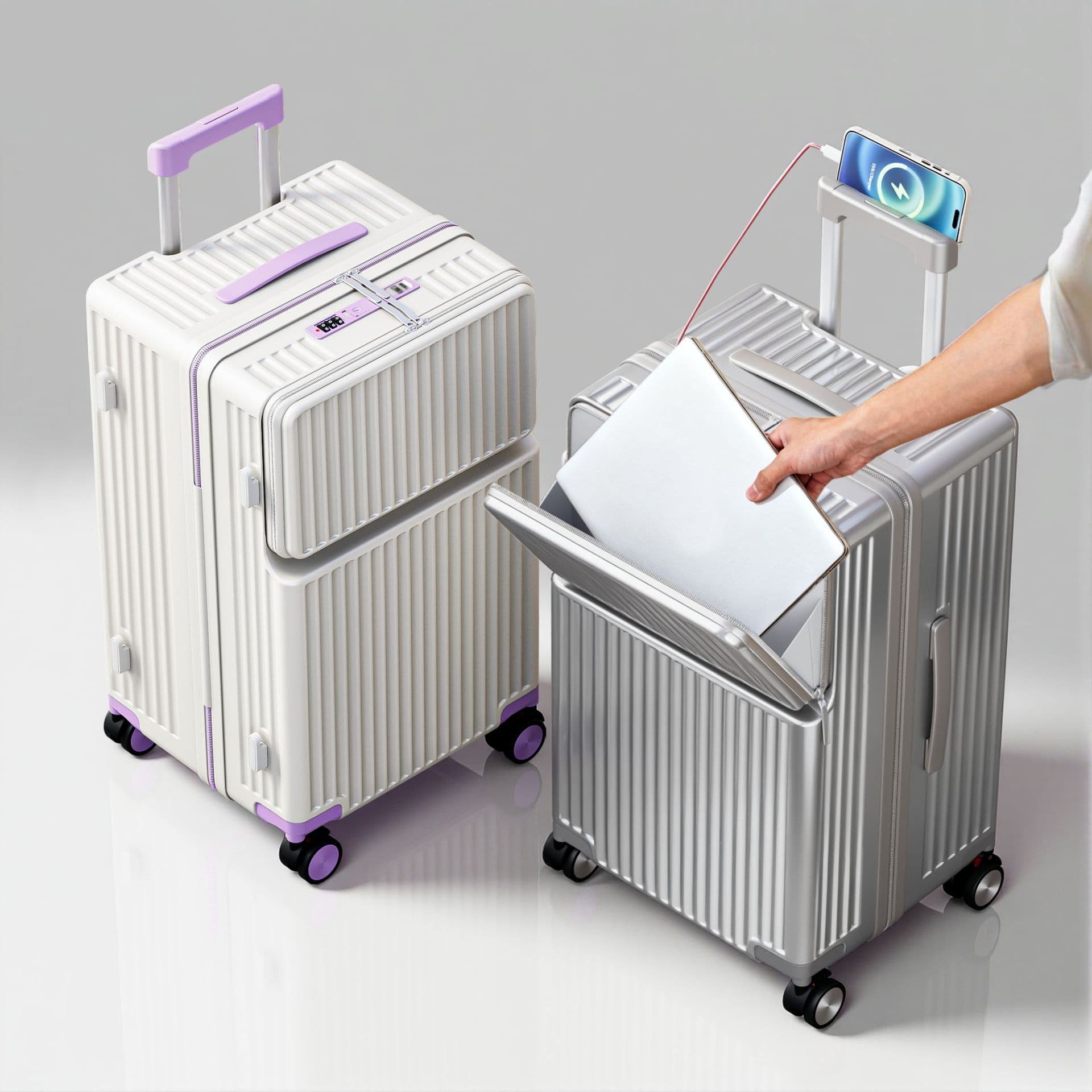 Front Opening Trunk Large Capacity Student Luggage Multifunctional New Password Suitcase Universal Wheels Sturdy and Durable
