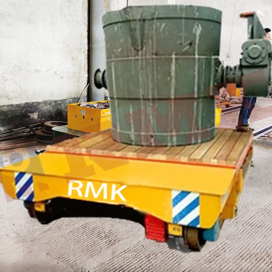 Automatic Unloading Heavy-duty Steel Ladle Car, 120-ton Four-direction Rail Flatbed Car, High-temperature Resistant Rail Lifting Flatcar