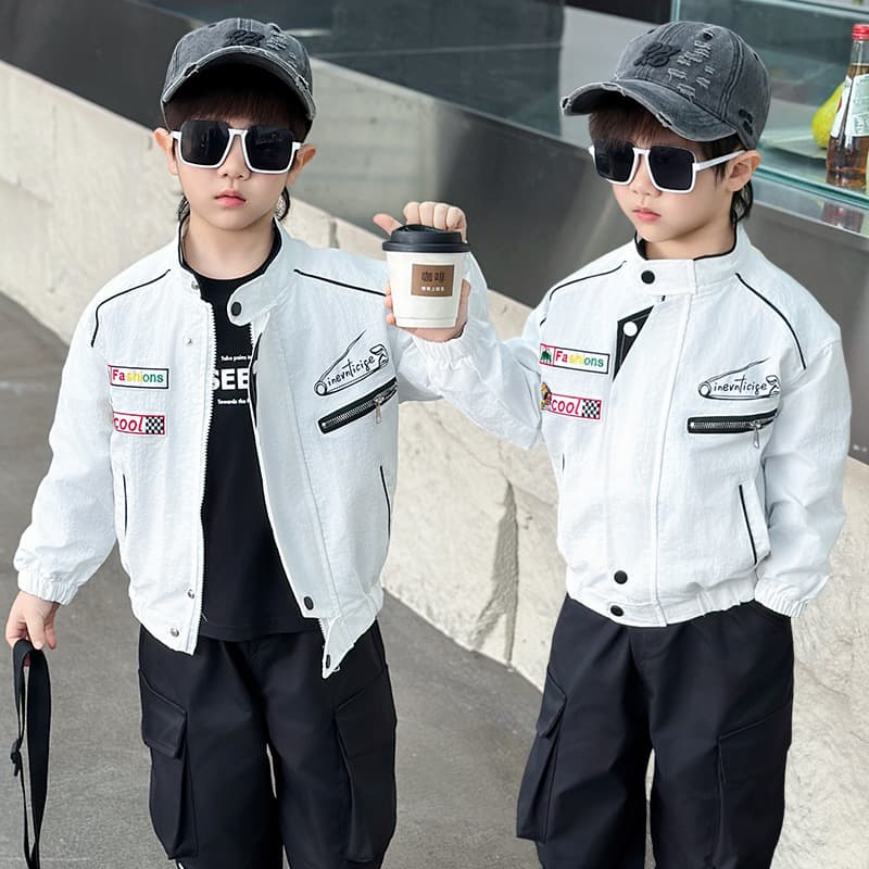 Boys Jacket Spring Autumn 2026 New Kids Flight Bomber Jacket Stylish Baby Spring Top