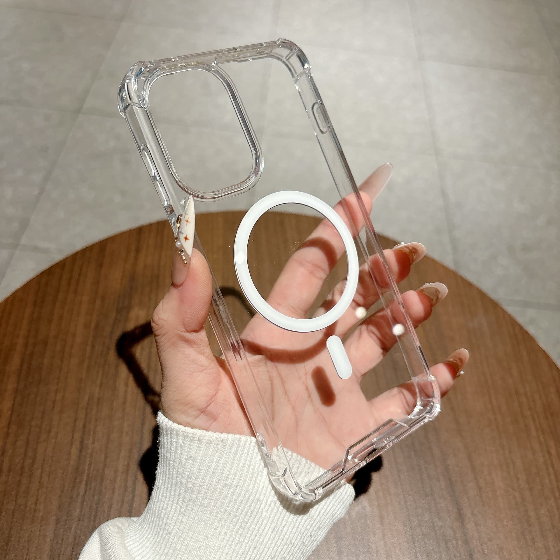 Magsafe magnetic phone case is suitable for OnePlus ACE6 four-corner anti-fall 1+15T acrylic two-in-one protective case