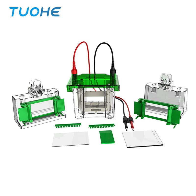 Tuohe DYCP-1 Horizontal Electrophoresis Tank, DYY-1 Universal Power Supply, Mini Vertical Electrophoresis Glass Apparatus