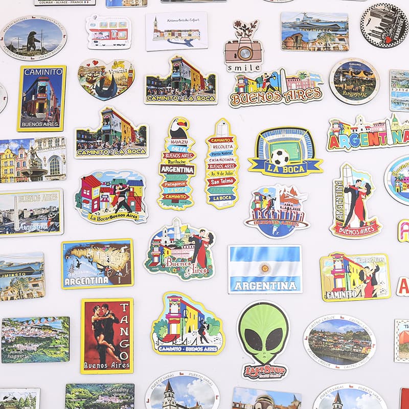 Scenic Spot Fridge Magnet Wholesale Refrigerator Door Cartoon Cultural Creative Tourism Metal Magnetic Small Batch Custom