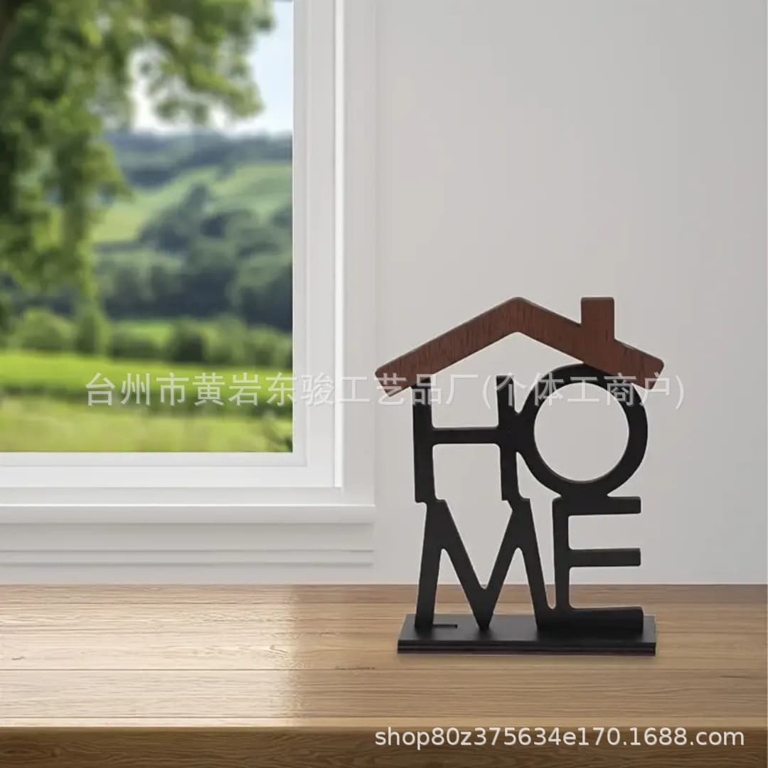 Cross-border HOME series home wooden ornaments Love Home Wooden Crafts Desktop Counter Decorations